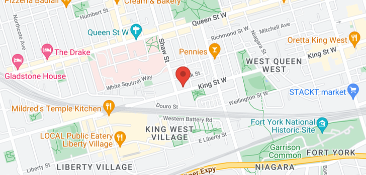map of #308 -1000 KING ST W